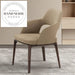 Modern Luxury Upholstered PU Leather Wooden Armchair Dining Chair