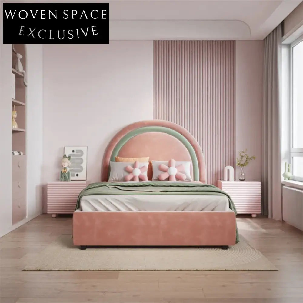 Modern Luxury Upholstered Solid Wood Platform Bed