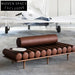 Modern Luxury Velvet Bed End Stool Long Bench with Chic Metal Legs