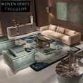 Modern Luxury Velvet Chesterfield Sofa, Stainless Steel Frame, Three-Seater Lounger