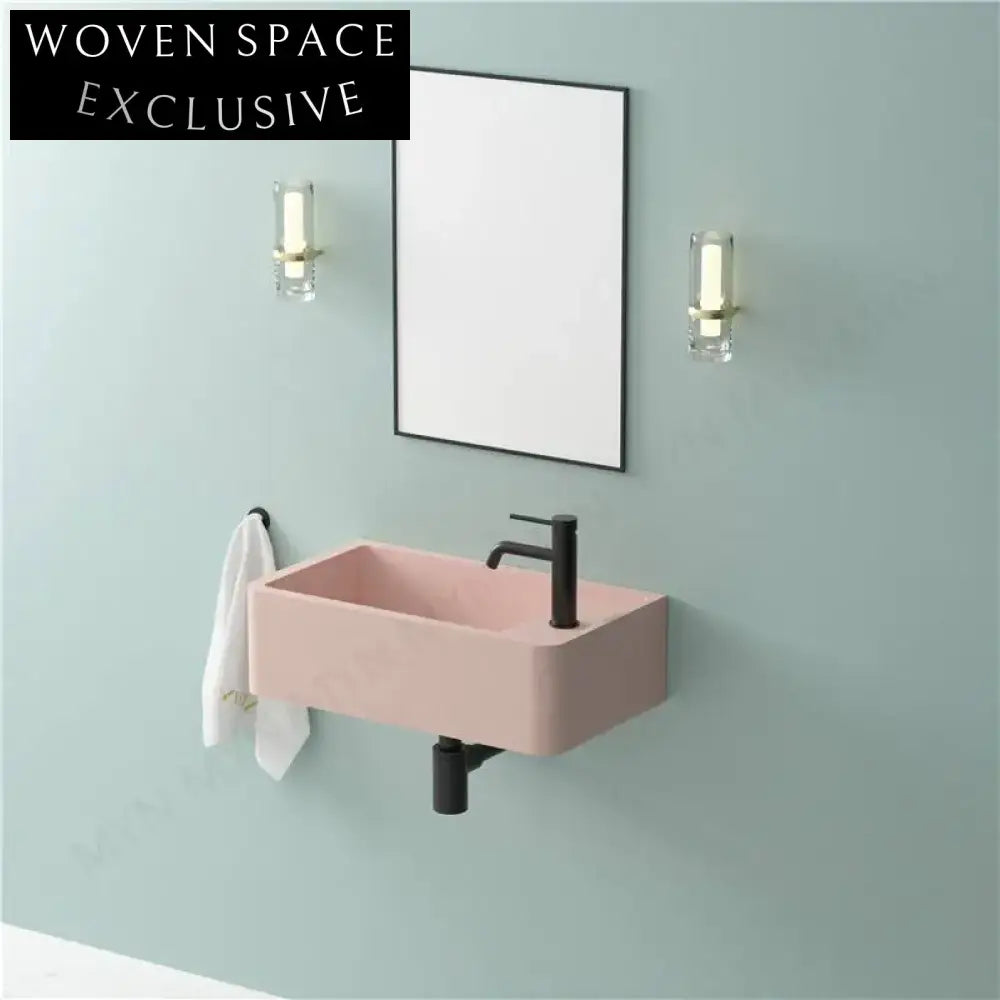 Modern Luxury Wall Mounted Solid Surface Bathroom Sink Single Basin Style