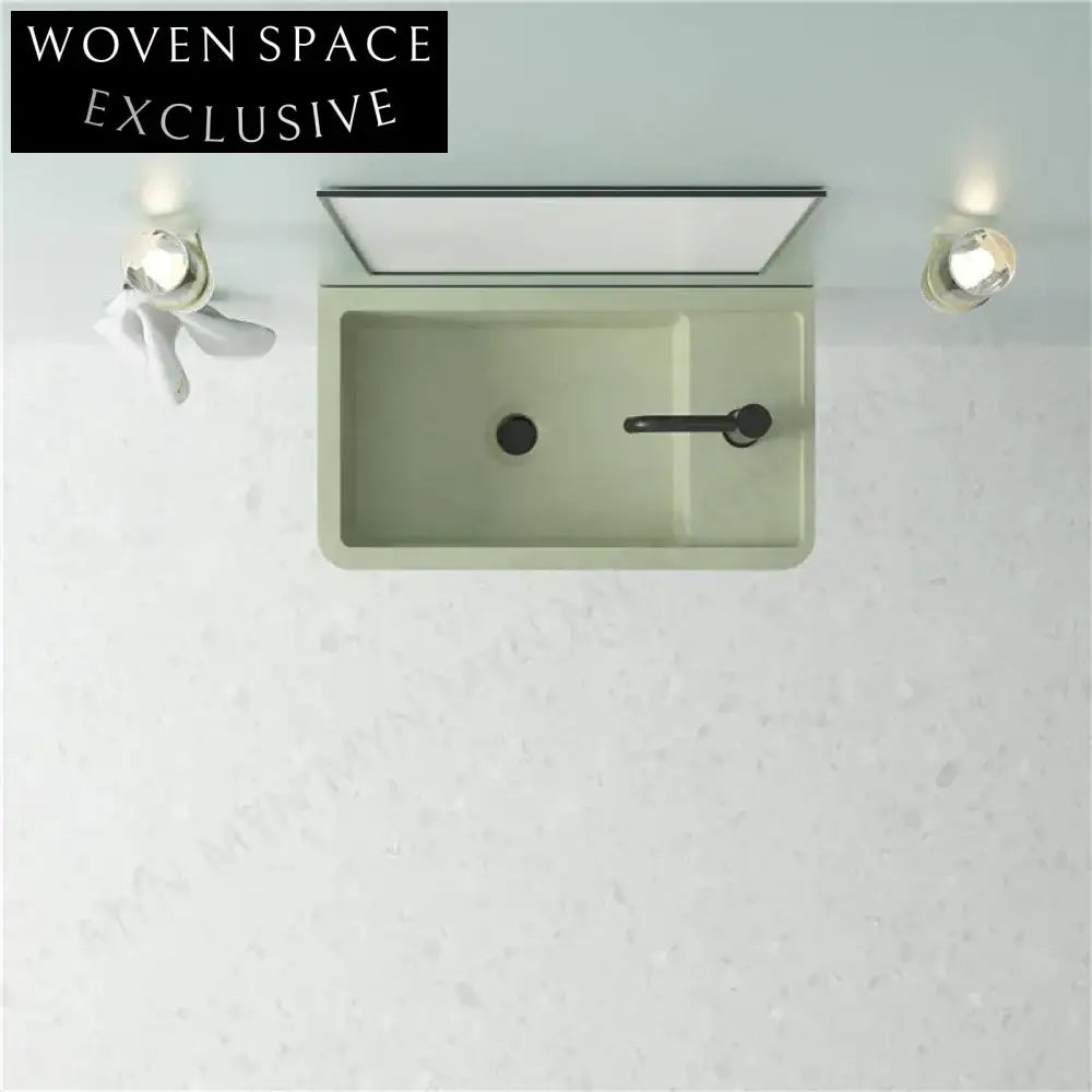 Modern Luxury Wall Mounted Solid Surface Bathroom Sink Single Basin Style