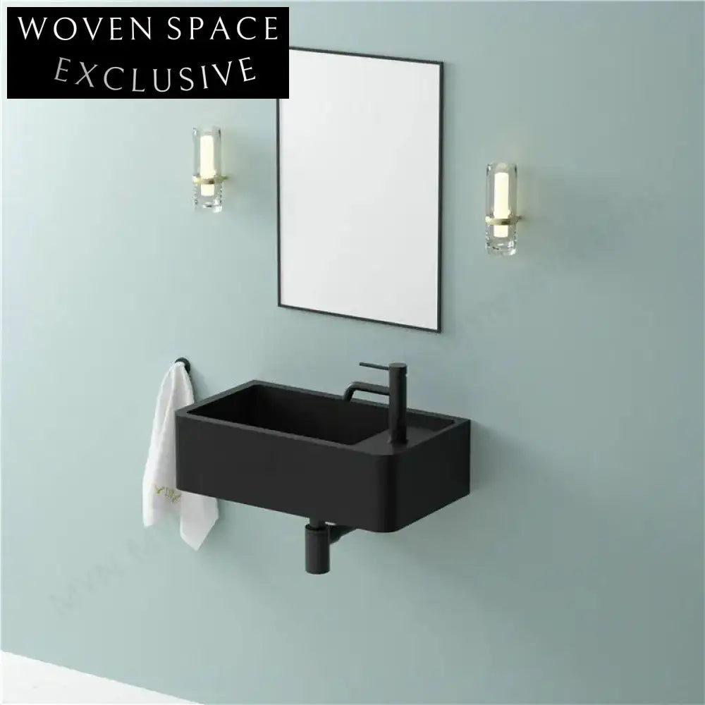Modern Luxury Wall Mounted Solid Surface Bathroom Sink Single Basin Style