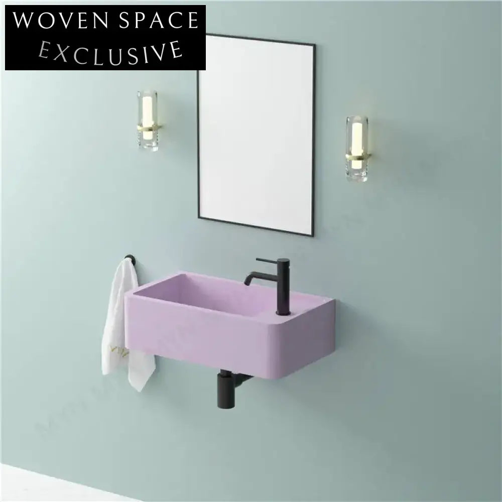 Modern Luxury Wall Mounted Solid Surface Bathroom Sink Single Basin Style