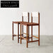 Modern Luxury Walnut Solid Wood High Kitchen Counter Bar Stool Backrest