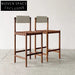 Modern Luxury Walnut Solid Wood High Kitchen Counter Bar Stool Backrest