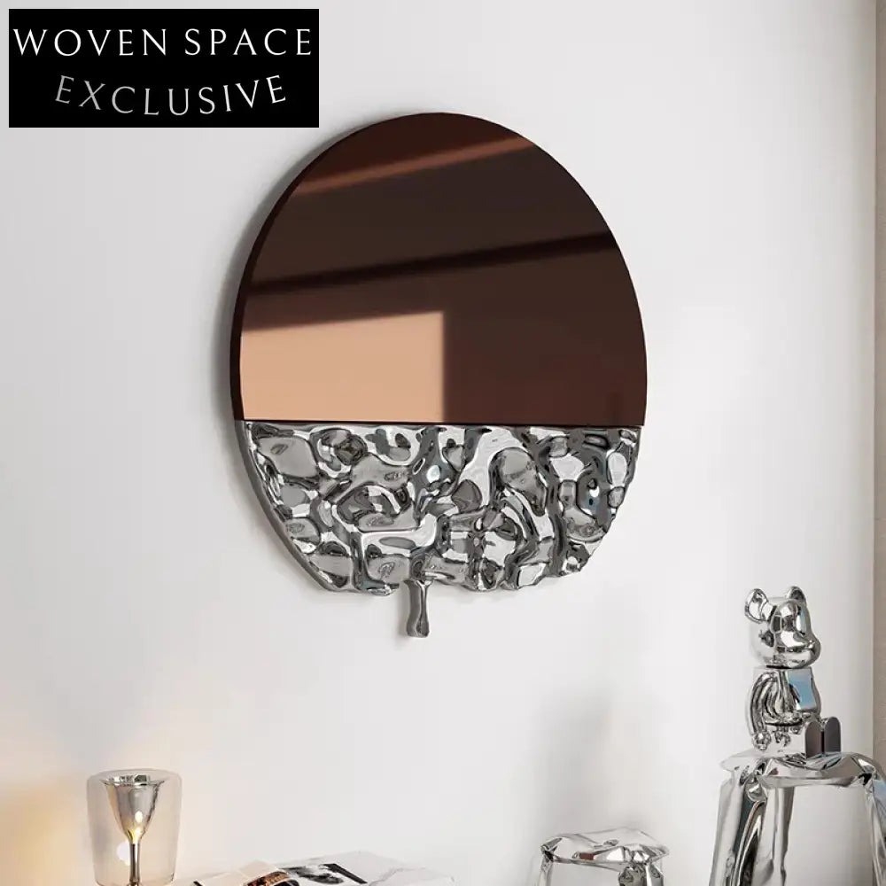 Modern Luxury Water Ripple Stainless Steel Round Hanging Wall Art Decoration