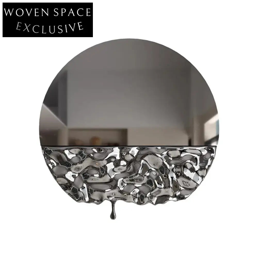 Modern Luxury Water Ripple Stainless Steel Round Hanging Wall Art Decoration