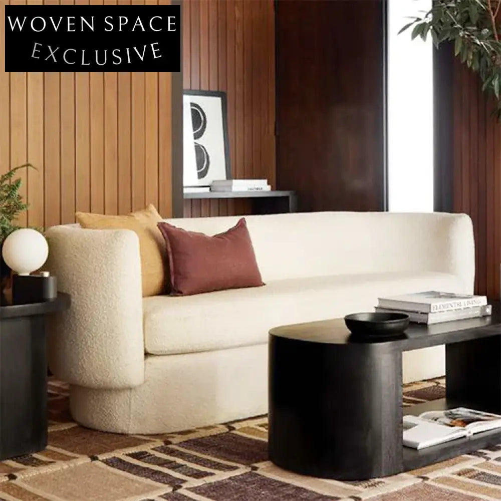 Modern Luxury White Lamb Wool Living Room Sofa Set Teddy Accent Chair