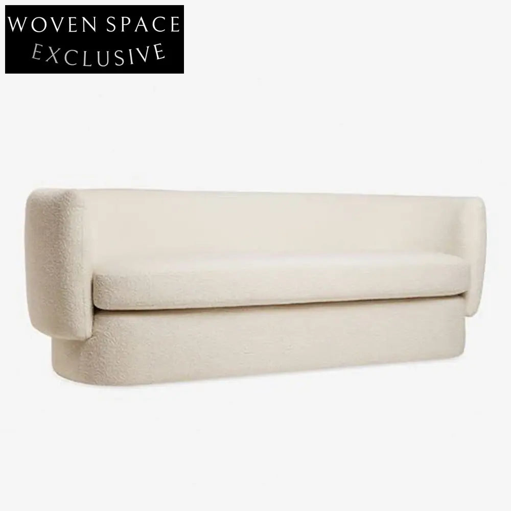 Modern Luxury White Lamb Wool Living Room Sofa Set Teddy Accent Chair