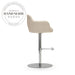 Modern Luxury White Leather Swivel Metal Counter Height Bar Stool