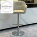 Modern Luxury White Leather Swivel Metal Counter Height Bar Stool