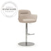 Modern Luxury White Leather Swivel Metal Counter Height Bar Stool