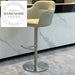 Modern Luxury White Leather Swivel Metal Counter Height Bar Stool