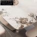 Modern Luxury White Rectangle Slate Top Sturdy Metal Base Dining Table