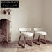 Modern Luxury White Teddy Fabric Dining Accent Chair with Solid Wood Legs