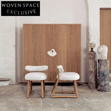 Modern Luxury White Teddy Fabric Dining Accent Chair with Solid Wood Legs