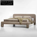 Modern Luxury Wood Frame Fabric Upholstered Soft Double Bed for Home