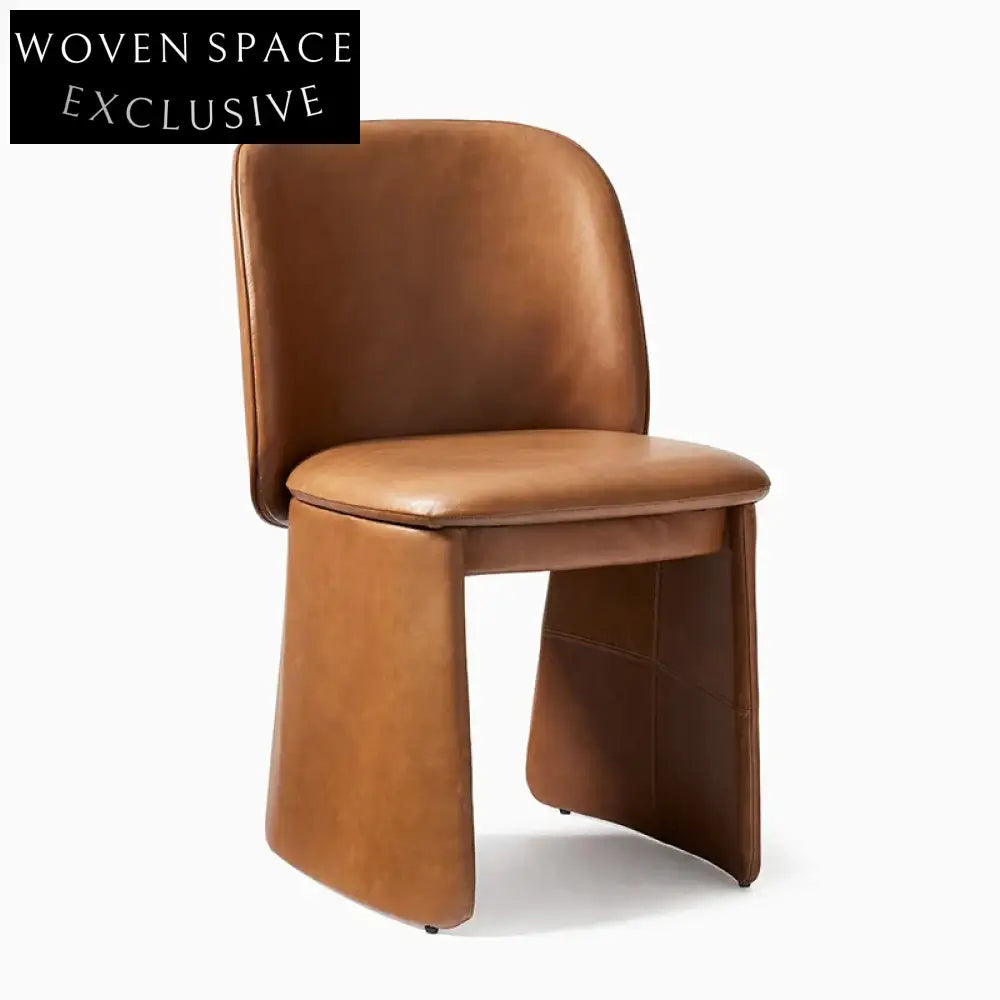 Modern Luxury Wood Frame Leather Upholstered Dining Chair for Home Restaurant