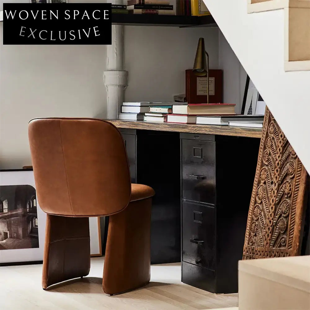 Modern Luxury Wood Frame Leather Upholstered Dining Chair for Home Restaurant