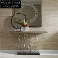 Modern Luxury Wood Top Stainless Steel Console Table for Elegant Living Rooms