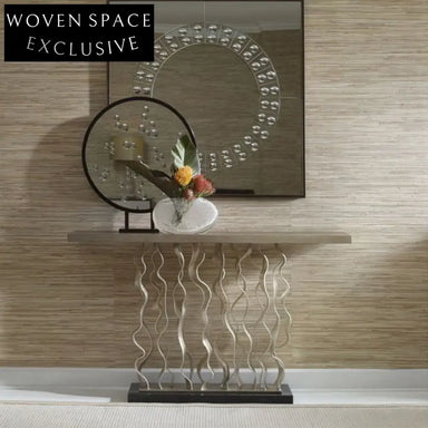 Modern Luxury Wood Top Stainless Steel Console Table for Elegant Living Rooms