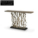 Modern Luxury Wood Top Stainless Steel Console Table for Elegant Living Rooms