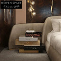 Modern Luxury Wooden Nightstand for Bedroom, Hotel, Home Furniture with Metal Accents