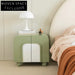 Modern Luxury Wooden Nightstand with Double Doors, Square Bedside Table