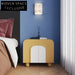 Modern Luxury Wooden Nightstand with Double Doors, Square Bedside Table