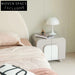 Modern Luxury Wooden Nightstand with Double Doors, Square Bedside Table