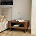Modern Luxury Wooden Nightstand with Stainless Steel Base for Bedroom