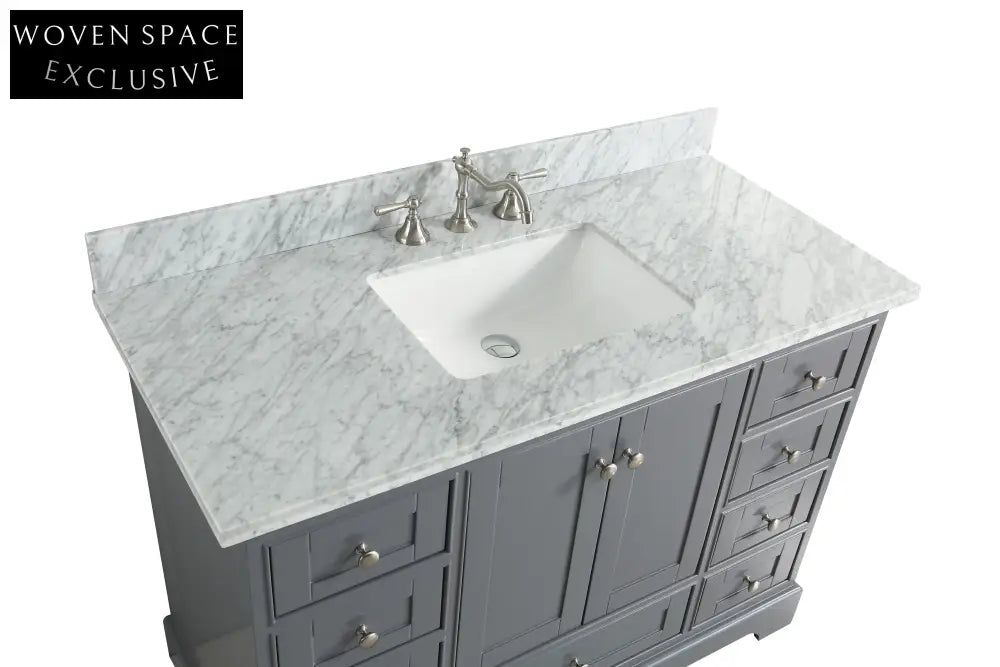 Modern Luxury Wooden Single Sink Bathroom Vanity Cabinet with Countertop