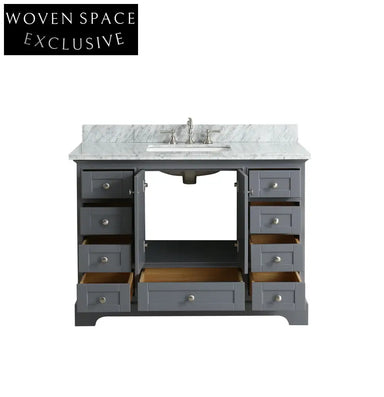 Modern Luxury Wooden Single Sink Bathroom Vanity Cabinet with Countertop