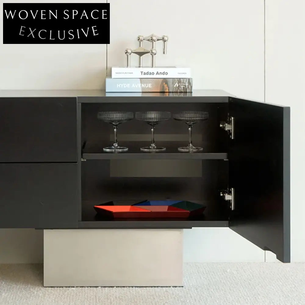 Modern Luxury Wooden TV Stand Console Table with Drawers and Shelving