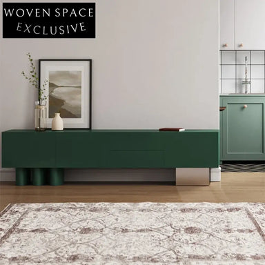 Modern Luxury Wooden TV Stand Console Table with Drawers and Shelving