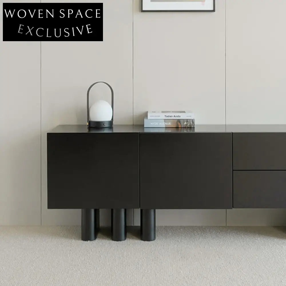Modern Luxury Wooden TV Stand Console Table with Drawers and Shelving
