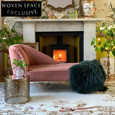 Modern Machine-Made Polyester Area Rug with Elegant Floral Bird Design