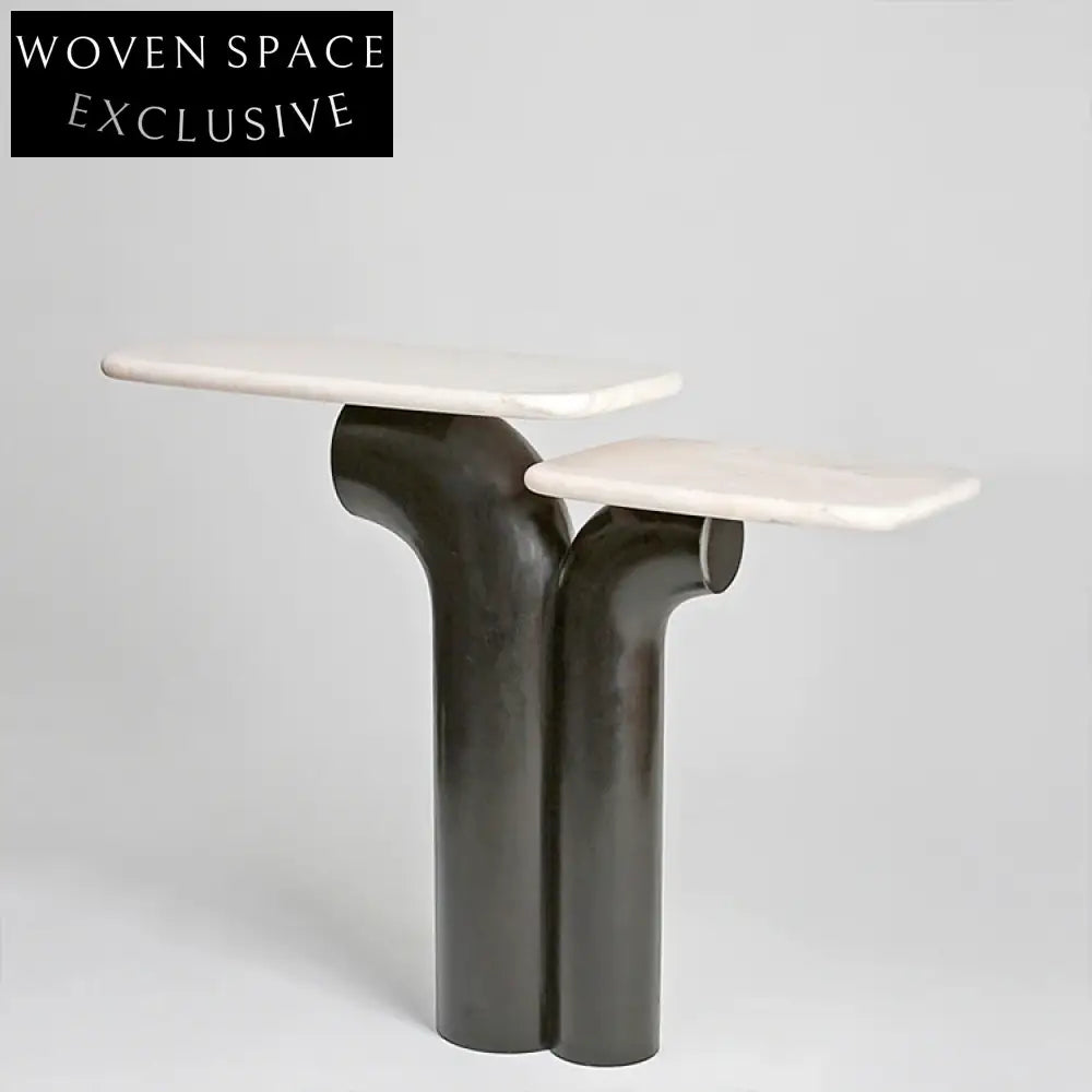 Modern Marble Entryway Hallway Console Table, Decorative Accent Side Table