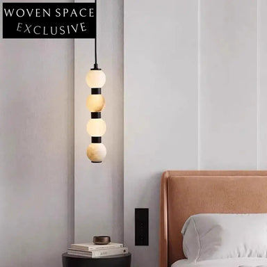 Modern Marble LED Pendant Lighting Fixture, Adjustable Height, Nordic Design Lamp