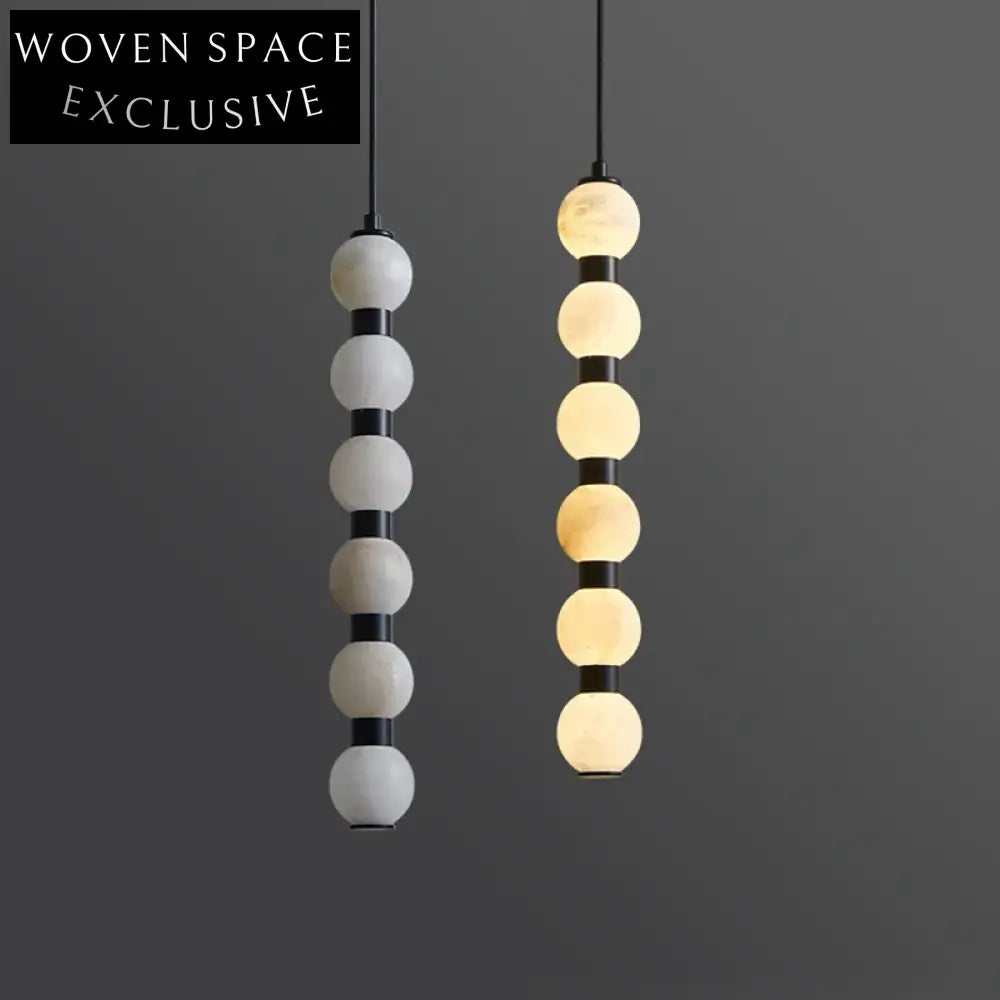 Modern Marble LED Pendant Lighting Fixture, Adjustable Height, Nordic Design Lamp