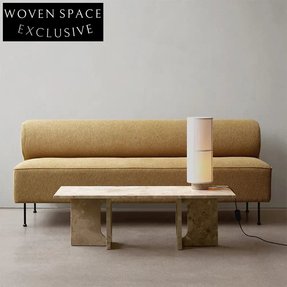 Modern Marble Rectangle Coffee Table with Natural Finish