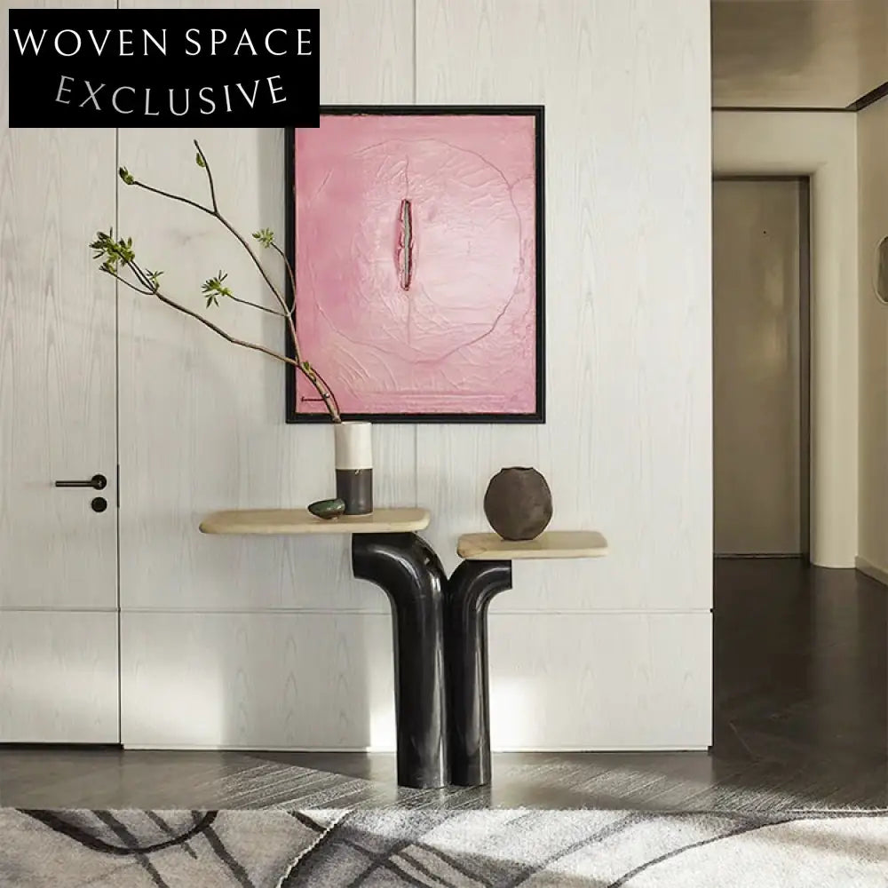 Modern Marble Top Metal Base Entryway Hallway Console Table