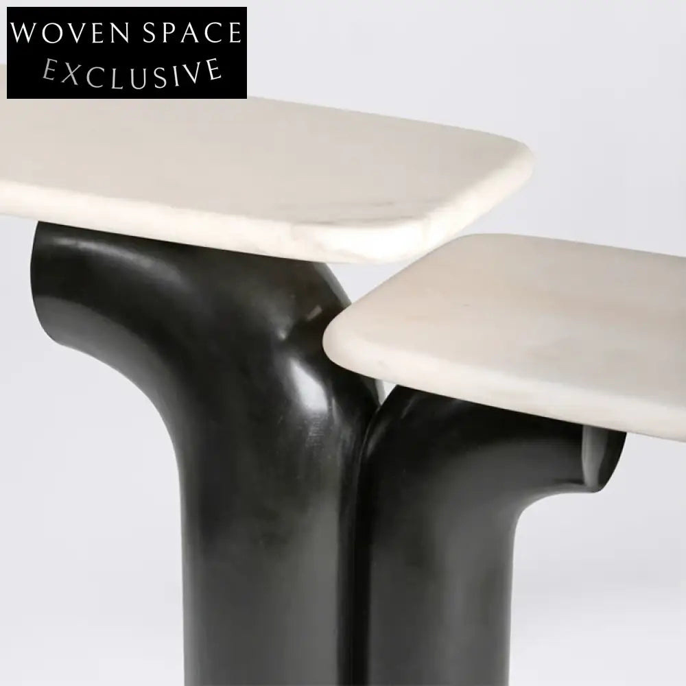 Modern Marble Top Metal Base Entryway Hallway Console Table