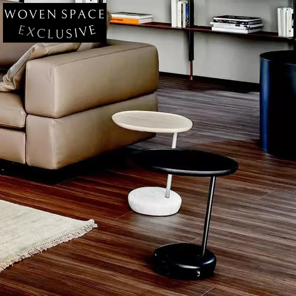 Modern Marble Top Solid Wood Base Round Corner Luxury Home Coffee Table