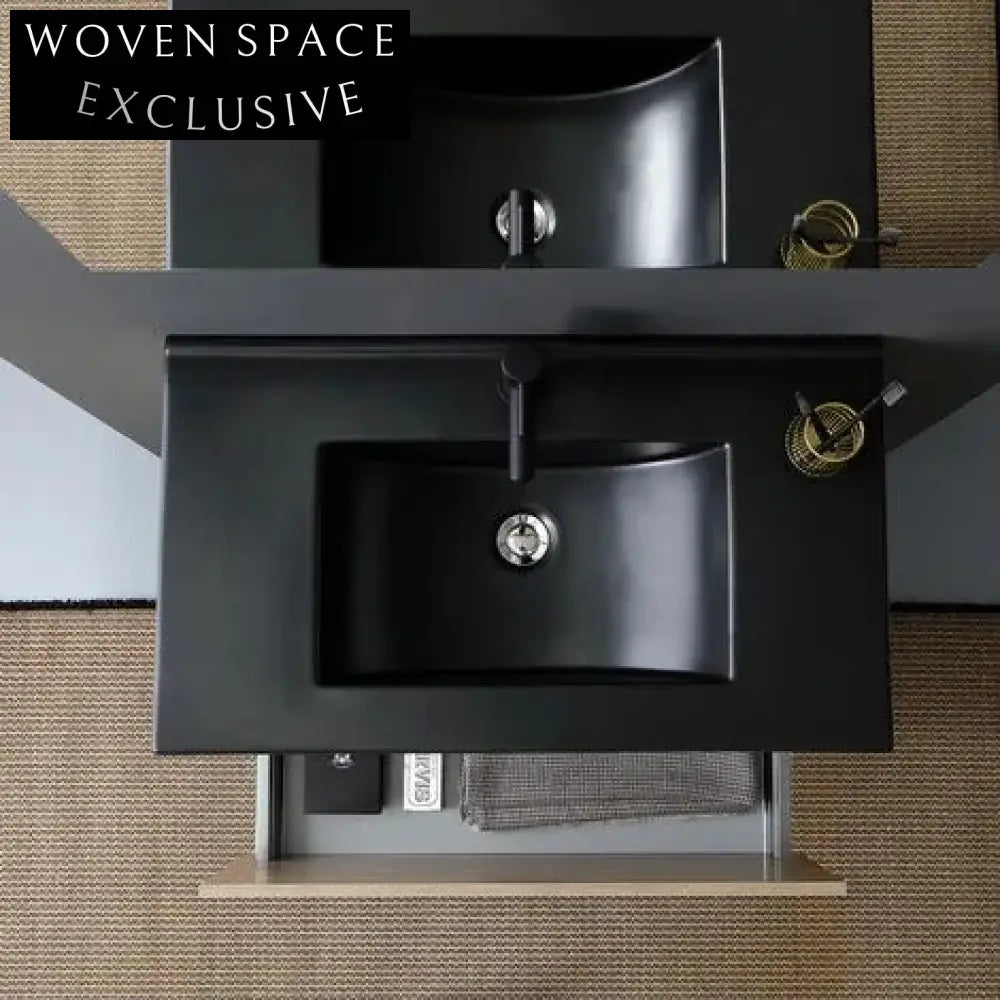 Modern Matt Black Ceramic Countertop Lavabo Bathroom Wash Basin