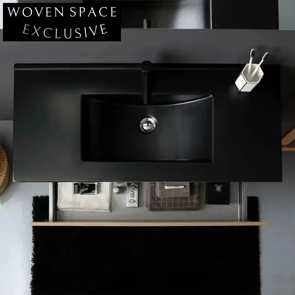 Modern Matt Black Ceramic Countertop Lavabo Bathroom Wash Basin