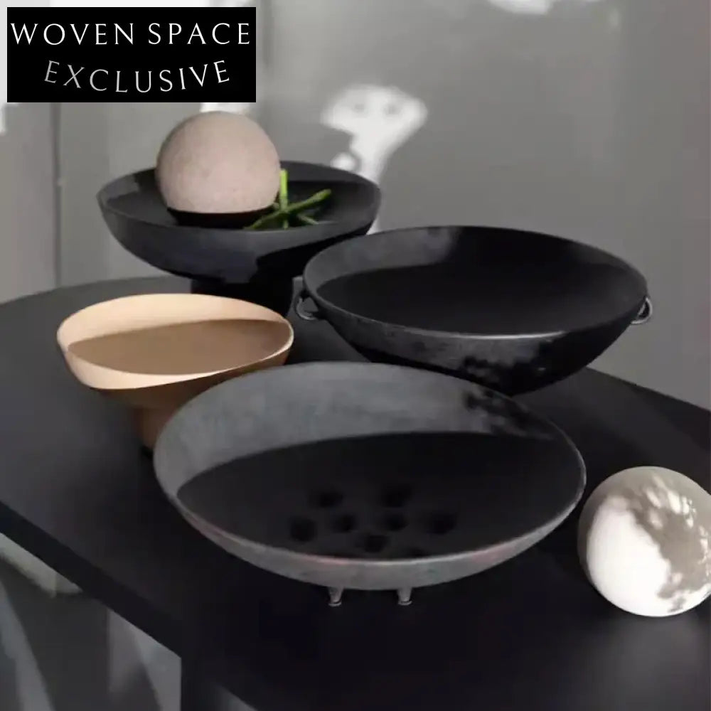 Modern Matte Black Ceramic Fruit Bowl for Chic Home Decor Display