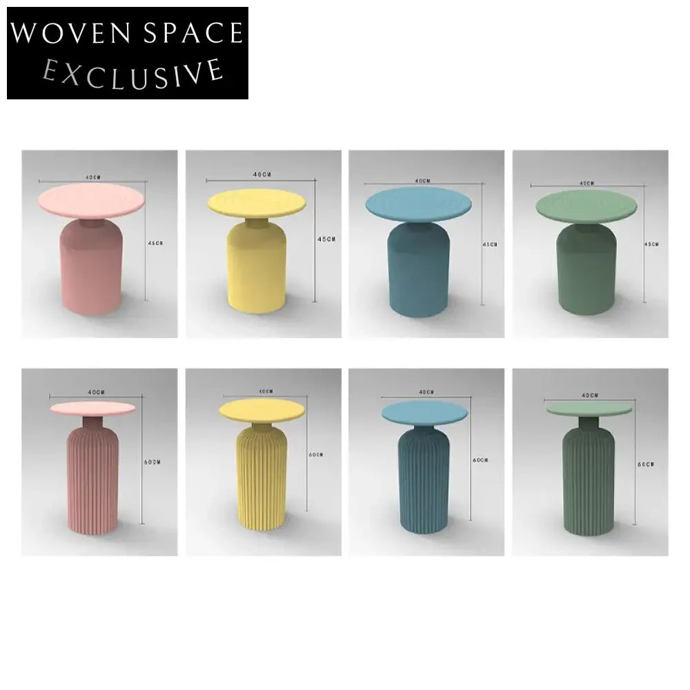 Modern MDF Round Colorful Coffee Side Table for Living Room Home Decor ...