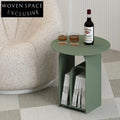 Modern Metal Accent Side Table, Round Living Room Coffee Table